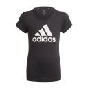 Adidas Girls' Big Logo T-Shirt (Black/White, Size 6-7Y)