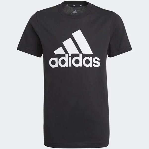 Adidas Girls' Big Logo T-Shirt (Black/White, Size 6-7Y)