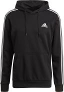 Adidas - Men's 3 Stripe French Terry Hoodie - Black/White - XL