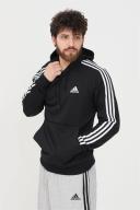 Adidas - Men's 3 Stripe French Terry Hoodie - Black/White - XL
