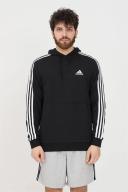 Adidas - Men's 3 Stripe French Terry Hoodie - Black/White - XL