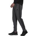 Adidas Men's 3 Stripe French Terry Pants (Dark Grey Heather/Black) S