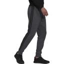 Adidas Men's 3 Stripe French Terry Pants (Dark Grey Heather/Black) S