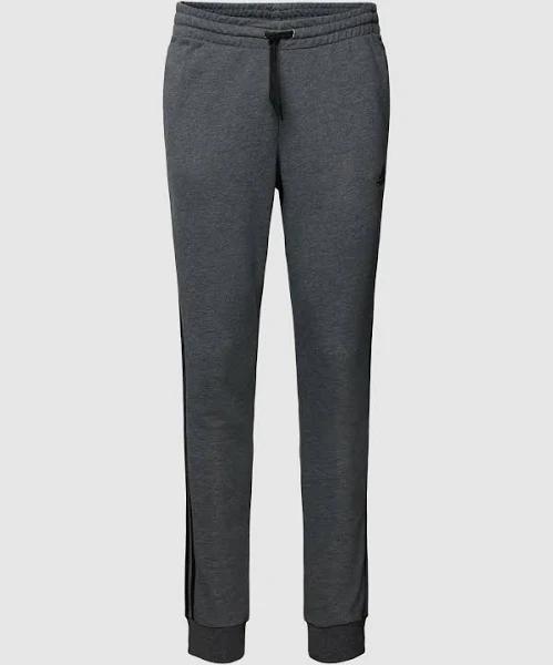 Adidas Men's 3 Stripe French Terry Pants (Dark Grey Heather/Black) S
