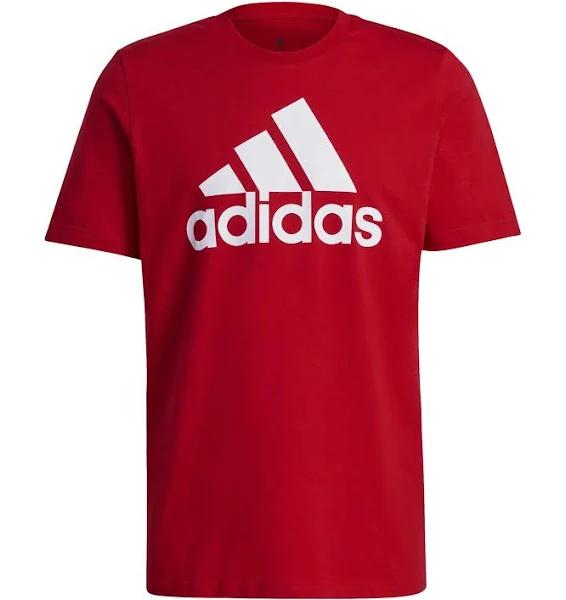 Adidas Men's Big Logo Jersey T-Shirt (Scarlet/White) M