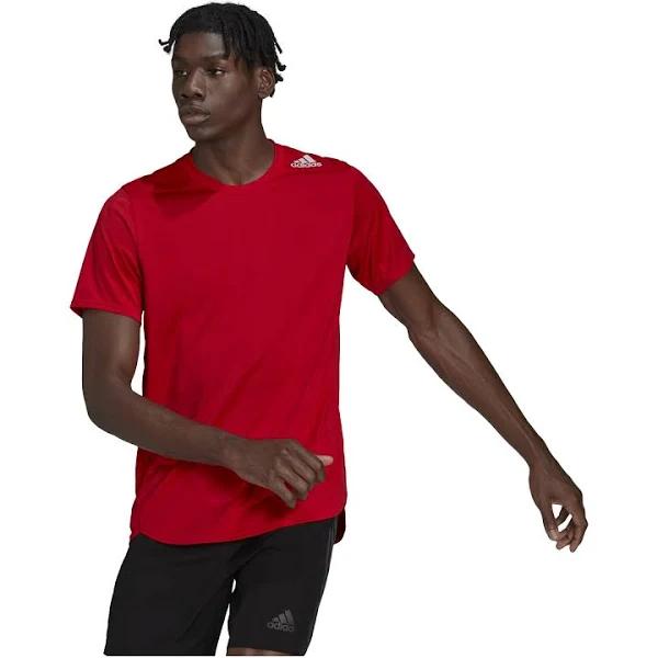 Adidas Men's Designed 2 Run T-Shirt (Vivid Red, Size XL)