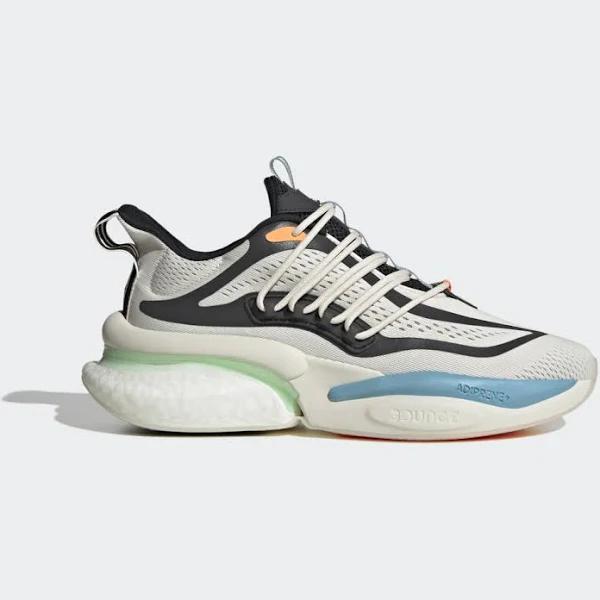 Adidas Men's Sneaker Chalk White & Pulse Mint Alphaboost Sneaker 8.5