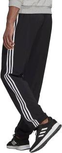 Adidas Men's Sweat Pant Black & White Side-Stripe Logo Sweatpants 2XL