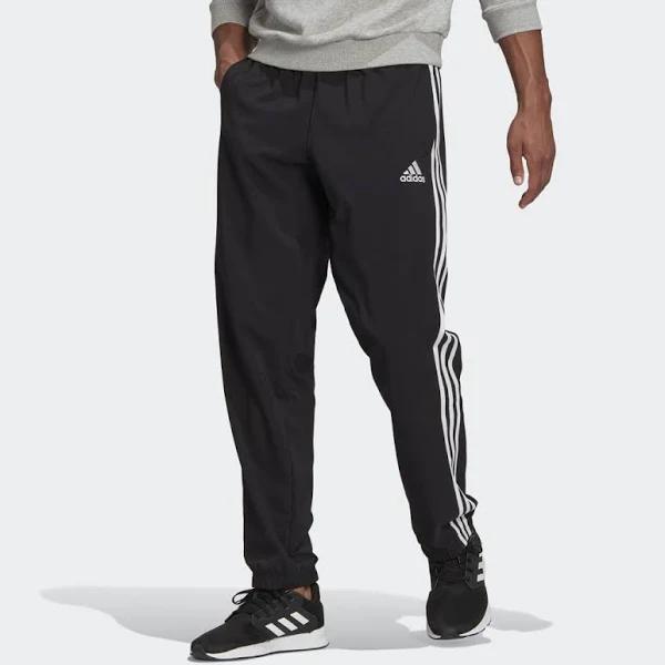 Adidas Men's Sweat Pant Black & White Side-Stripe Logo Sweatpants 2XL