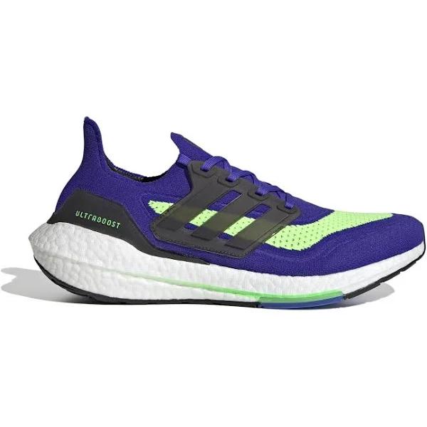 Adidas Men's Ultraboost 21 Shoes (Sonic Ink/Black/Screaming Green) 12 US