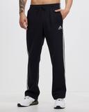 Adidas Mens Essentials Fleece Open Hem 3-Stripes Pants Black XXL