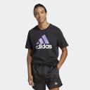 Adidas Mens Essentials Single Jersey Big Logo Tee Black/Violet Fusion / XL
