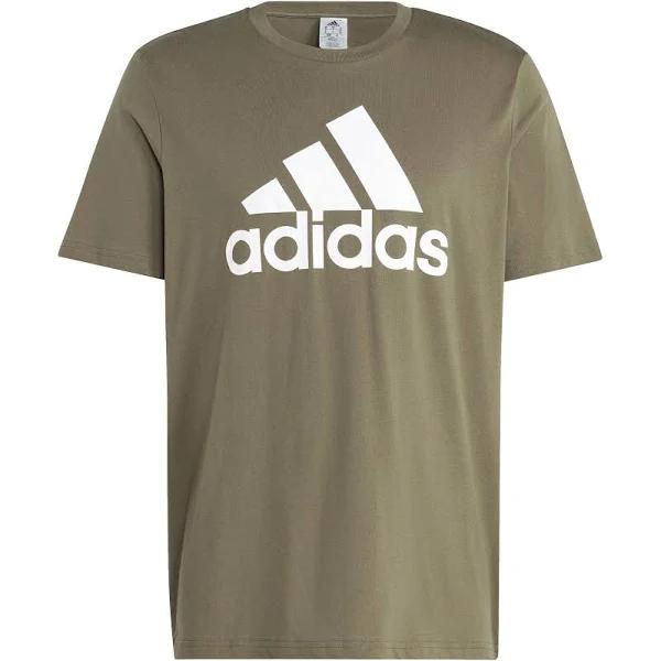 Adidas Mens Essentials Single Jersey Big Logo Tee Olive Strata / 2XL