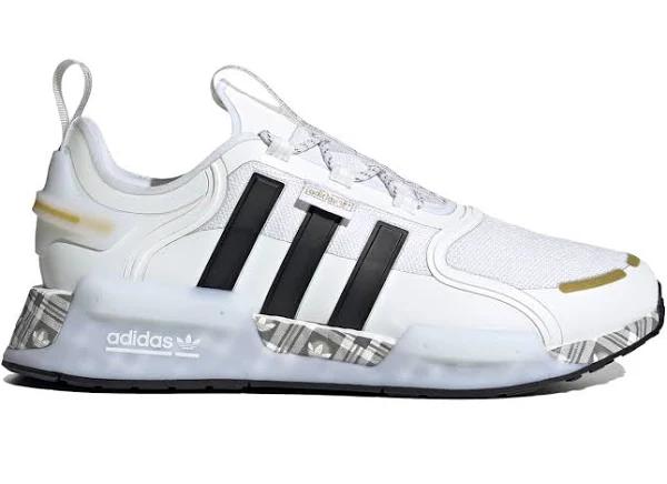 Adidas NMD R1 V3 White Black Gold Tartan Trefoil