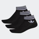 Adidas Originals 3-Pack Black Trefoil Logo Ankle Socks