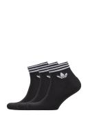 Adidas Originals 3-Pack Black Trefoil Logo Ankle Socks