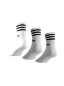 Adidas Originals 3-Pack Mid-Cut Crew Socks White