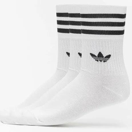 Adidas Originals 3-Pack Mid-Cut Crew Socks White