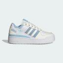 Adidas Originals Forum Bold Stripe Sneakers in White and Blue