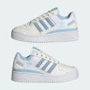 Adidas Originals Forum Bold Stripe Sneakers in White and Blue