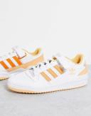Adidas Originals Forum Low Sneakers in White and Orange Rush