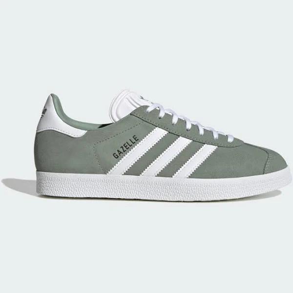 Adidas Originals Gazelle Sneakers in Silver Green / White