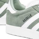 Adidas Originals Gazelle Sneakers in Silver Green / White