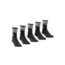 Adidas Originals Kids - 5-Pack Logo Socks Black - 34-36 (UK 2-3.5) - Black