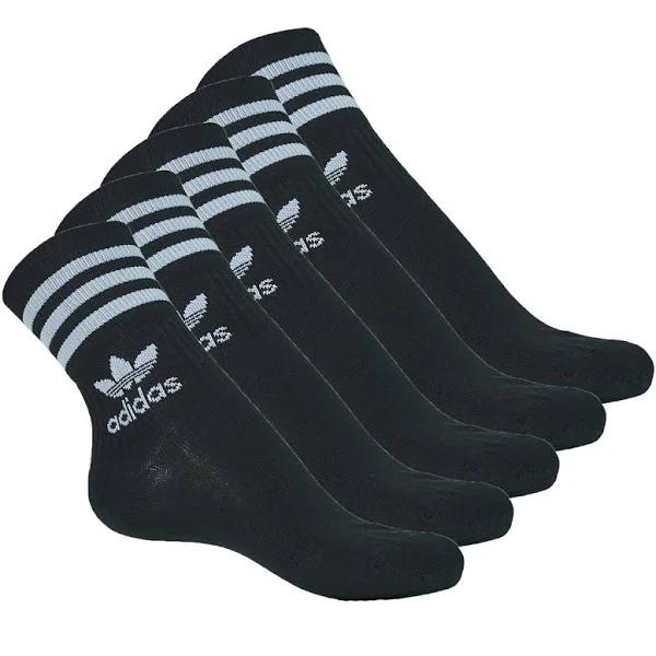 Adidas Originals Kids - 5-Pack Logo Socks Black - 34-36 (UK 2-3.5) - Black