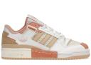 Adidas Originals Off-White & Pink Forum Exhibit Low Sneakers