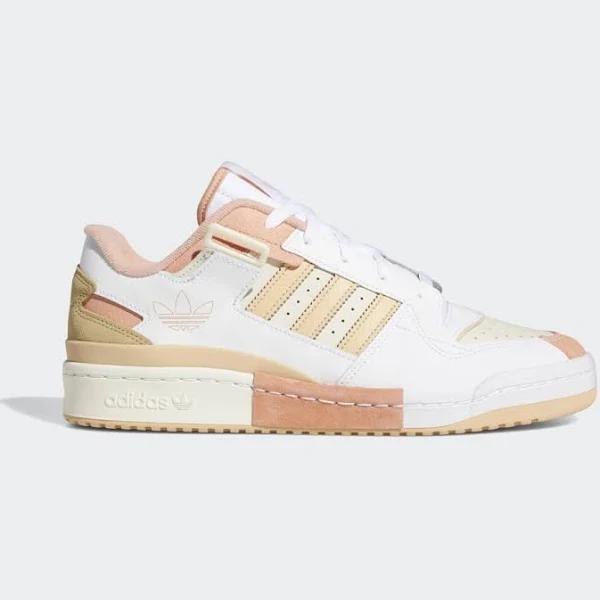 Adidas Originals Off-White & Pink Forum Exhibit Low Sneakers