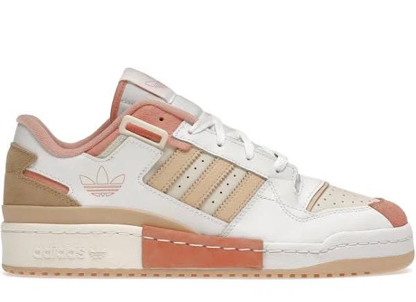Adidas Originals Off-White & Pink Forum Exhibit Low Sneakers