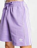 Adidas Originals Rekive 3 Stripe Logo Shorts in lilac-Purple