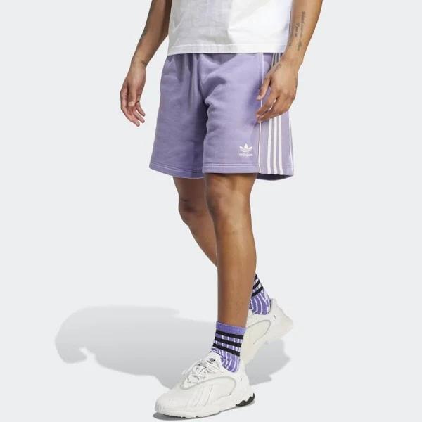 Adidas Originals Rekive 3 Stripe Logo Shorts in lilac-Purple