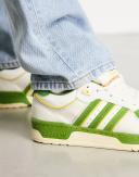 Adidas Originals Rivalry Low 86 Sneakers in White and Green