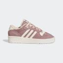 Adidas Originals Rivalry Low Sneakers in Mauve and Off White-Red