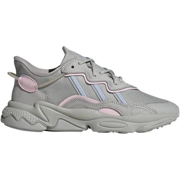 adidas-OZWEEGO Shoes-Women-Grey Two / Blue Dawn / Clear Pink-6.5