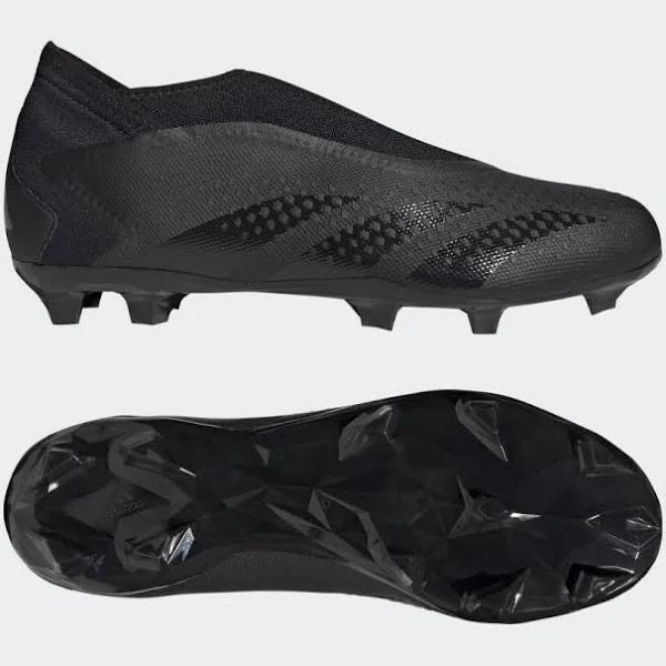 Adidas Predator Accuracy.3 Laceless FG - Black/Black/White - Size 8