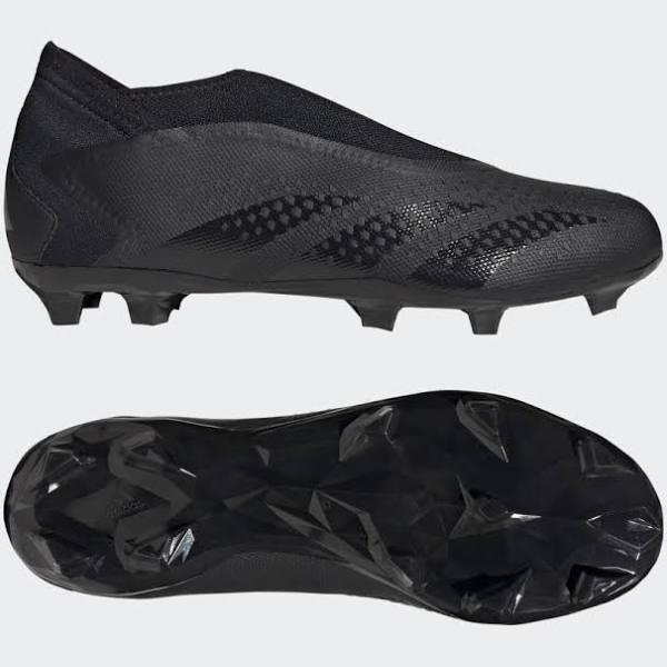 Adidas Predator Accuracy.3 Laceless FG - Black/Black/White - Size 9.5