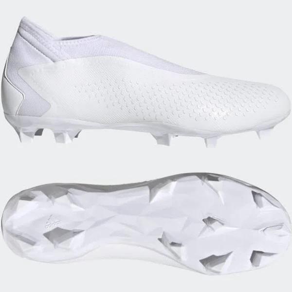 Adidas Predator Accuracy.3 Laceless FG Firm Ground Soccer Cleats White/Black / 5.5