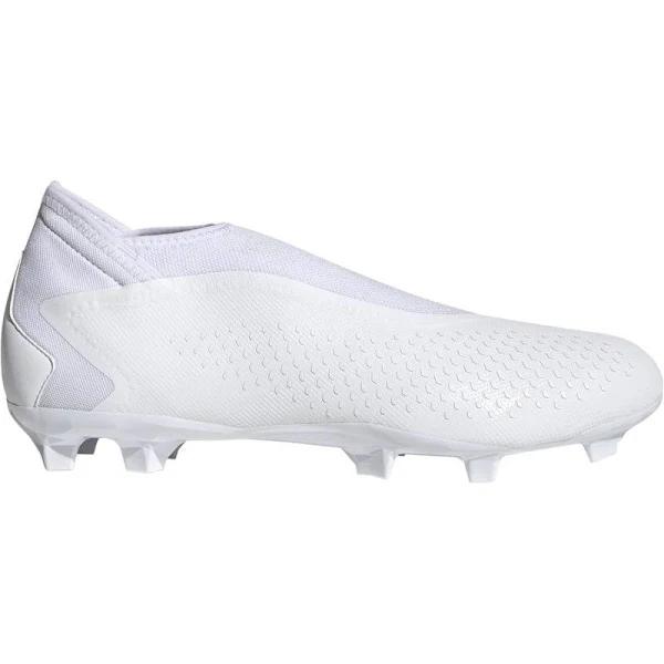 Adidas Predator Accuracy.3 Laceless FG Firm Ground Soccer Cleats White/Black / 6.5