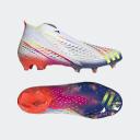 Adidas Predator Edge+ Firm Ground Cleats White/Yellow/Blue / 4