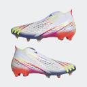 Adidas Predator Edge+ Firm Ground Cleats White/Yellow/Blue / 4