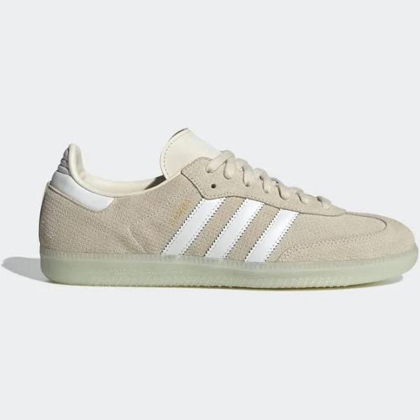 Adidas Samba OG Linen Shoes - Size 7.5 - Wonder White/Core white/linen Green