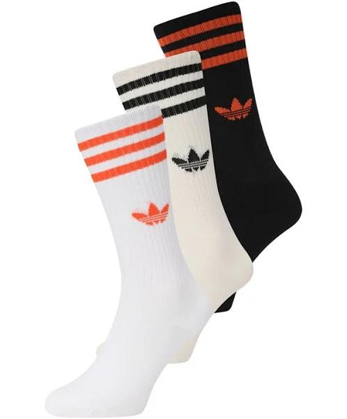 Adidas Solid Crew Socks (Pack of 3) - White / Wonder White / Black - M - Unisex