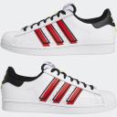 Adidas Superstar Cloud White Outlined Red Stripes