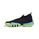 Adidas Trae Young 2.0 Shoes Black / Team Solar Green 7 - Unisex Basketball Trainers