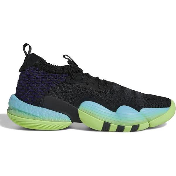 Adidas Trae Young 2.0 Shoes Black / Team Solar Green 7 - Unisex Basketball Trainers