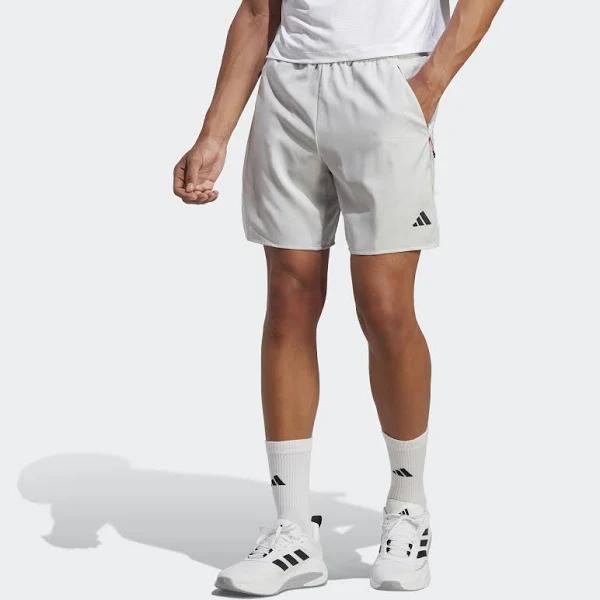 adidas-Train Icons 3-Stripes Training Shorts-Men-Light Solid Grey-L 7"