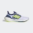 adidas-Ultraboost 22 Shoes-Men-Cloud White / Solar Yellow / Blue-10.5